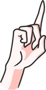 Left hand pointing